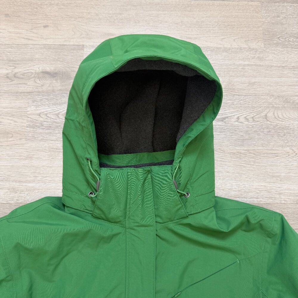 Lands' End Squall Waterproof Fleece Lined Hooded Parka Coat Green Womens L 14-16 - Picture 2 of 16
